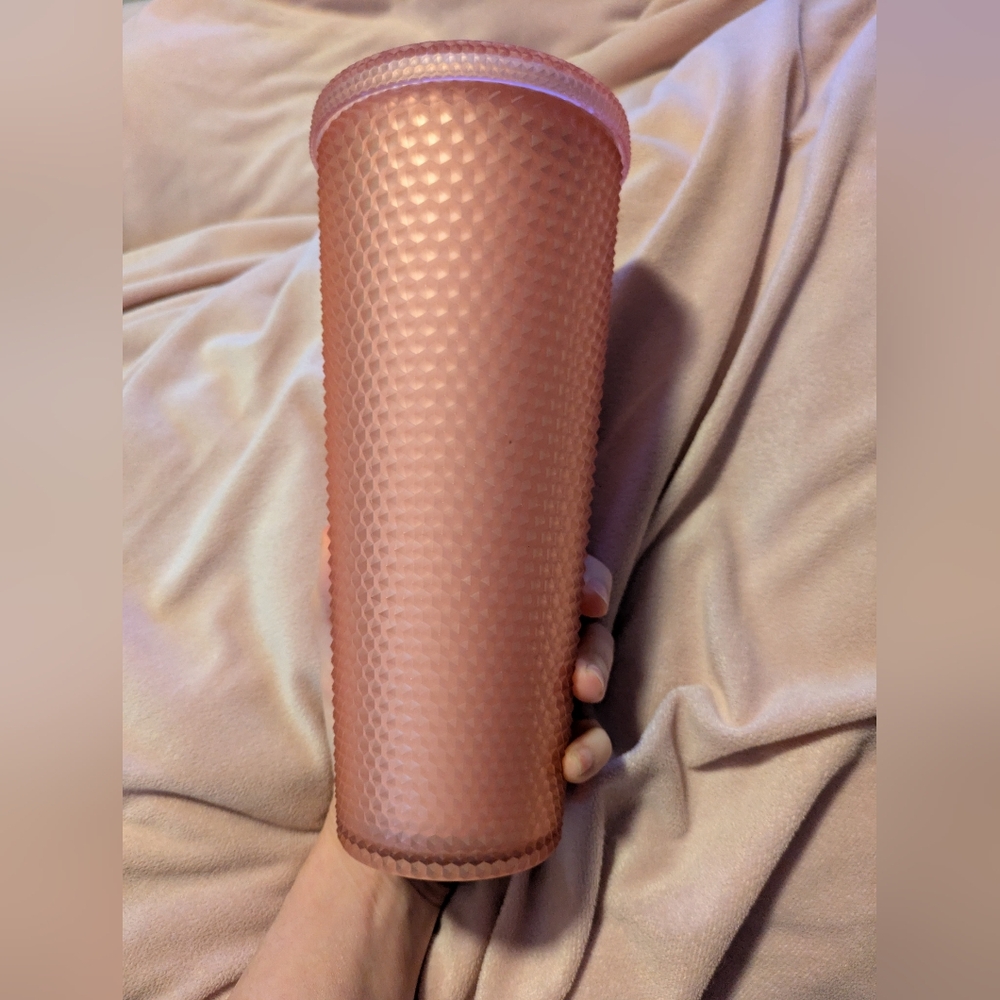 Starbucks 2022 Valentines 24oz Pink Matte Soft Touch Studded Cold Cup Tumbler - Picture 4 of 6